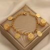 Turkish Gold Bracelet with Tassel Pendant, Color-Preserving Ethnic Jewelry 2 Turkish Gold Bracelet with Tassel Pendant, Color-Preserving Ethnic Jewelry