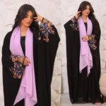 LN208 Colorful Floral Embroidered Mesh Batwing Sleeve Cardigan