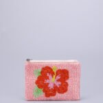Machine-Embroidered Seed Bead Coin Purse - Bohemian Cartoon Fruit Print Bag