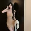 Rhinestone Embellished Strap Dress - Summer Sexy Figure-Flattering Bodycon Dress