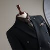 Double Row Plaid Suit Men's Business Formal Groomsman Wedding Groom Suit Jacket