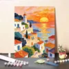Nordic Architecture Digital Oil Painting DIY Kit, Large Size Landscape Acrylic Art