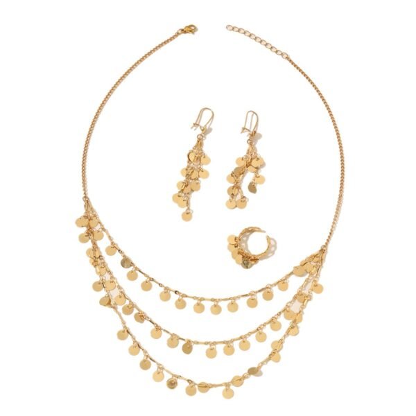 European and American Double-Layer Sequin Tassel Clavicle Chain Necklace, Light Luxury Design