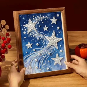Star & Landscape Pearl Diamond Painting DIY Kit, Small Size with Frame