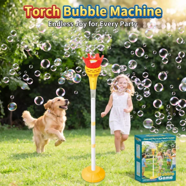 O1CN01VgzVav2EcQeqnQ4WH_2222124958765-0-cib.jpg_ Cross-Border Torch-Shaped Bubble Machine - One-Touch Multi-Hole Bubble Blower Toy