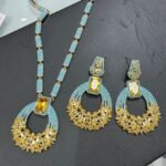 Full Zircon Flower Basket Necklace and Earrings Set