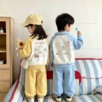 Children's Cartoon Casual Sportswear Set, Korean Style Sweatshirt
