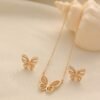 Copper Alloy Micro-Inlaid Zircon Super Flash Butterfly Pendant Clavicle Chain Necklace