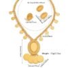 Turkish Gold-Plated Ancient Coin Necklace Earrings Ring Three-Piece Set
