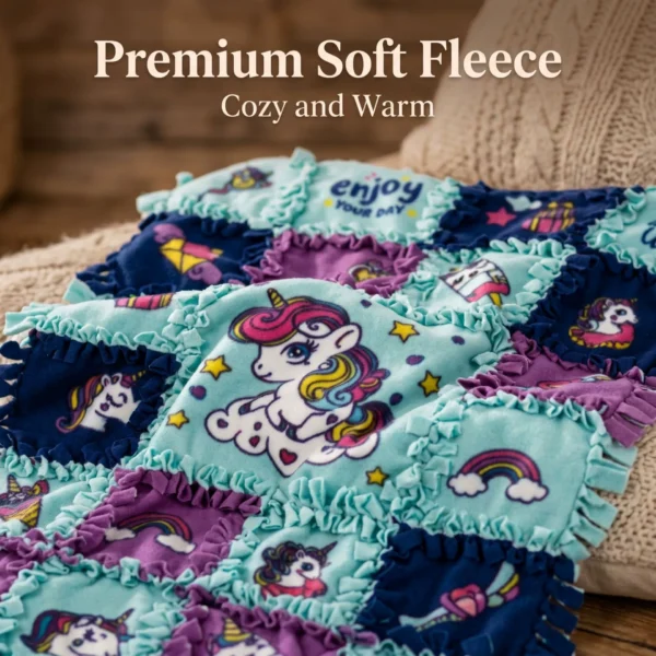 O1CN01W7xCn42EcQeVjLFvw_2222124958765-0-cib.jpg_ DIY Knotted Quilt Craft Kit - Handmade Patchwork Blanket for Kids