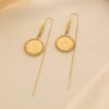 Cross-Border Popular Coin Earrings, 18K Gold-Plated Textured Watermelon Bead Ear Wires 3 Cross-Border Popular Coin Earrings, 18K Gold-Plated Textured Watermelon Bead Ear Wires