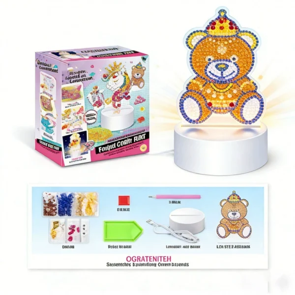 DIY Diamond Painting Bear Night Light Craft Kit
