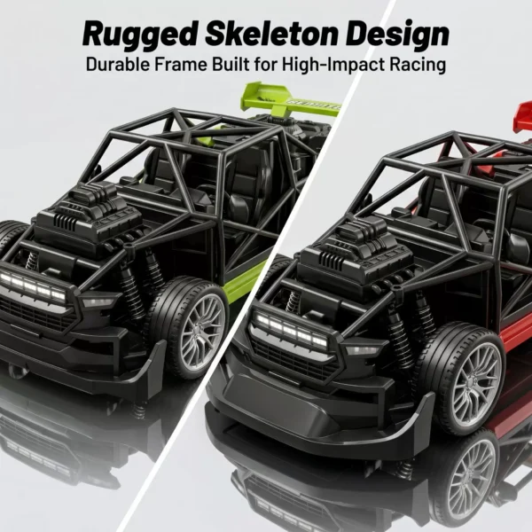 Two-Channel Skeleton Remote Control Racing Car with LED Lights