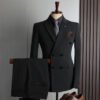 Double-Breasted Suit Set for Men, Formal Business Casual Slim Fit Plus Size Wholesale Wedding Blazer, High-End Feel