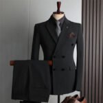 Double-Breasted Suit Set for Men, Formal Business Casual Slim Fit Plus Size Wholesale Wedding Blazer, High-End Feel