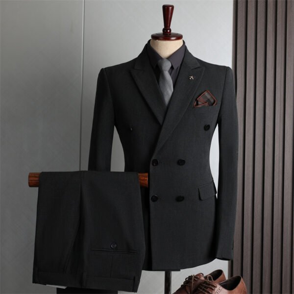 Double-Breasted Suit Set for Men, Formal Business Casual Slim Fit Plus Size Wholesale Wedding Blazer, High-End Feel