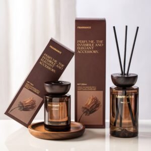 High-end flameless aromatherapy essential oil for hotels and home use, long-lasting fragrance with wooden lid, large-capacity indoor aroma diffuser