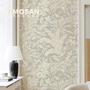 French Mid-Century Mural Wallpaper - Hand-Painted Style Feature Wall Covering