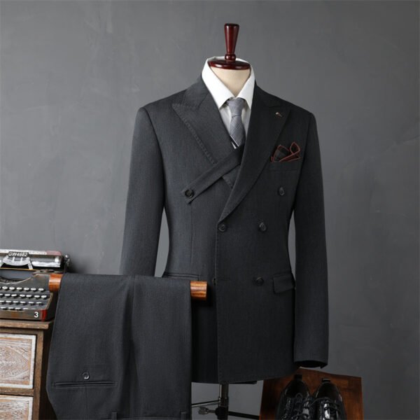 Men's Double-Breasted Suit Business Formal Wear Korean Groomsmen Wedding Groom Jacket