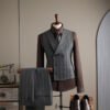 Double Row Plaid Suit Men's Business Formal Groomsman Wedding Groom Suit Jacket