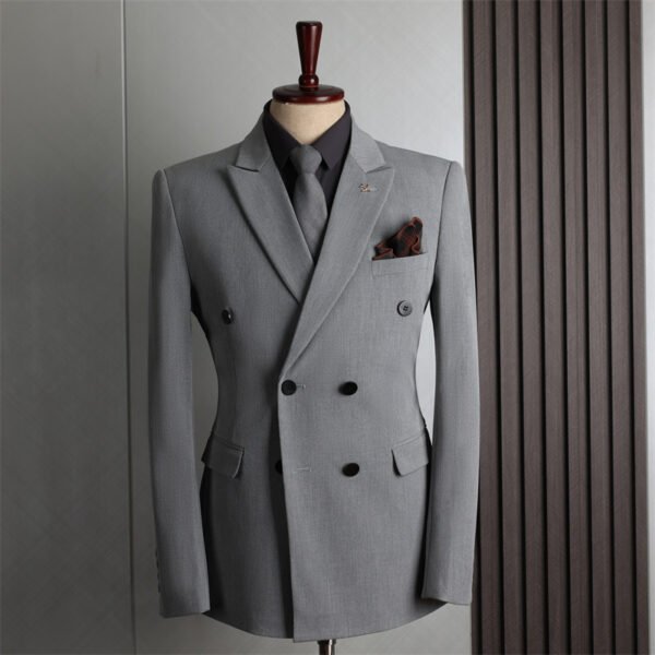 Double-Breasted Suit Set for Men, Formal Business Casual Slim Fit Plus Size Wholesale Wedding Blazer, High-End Feel