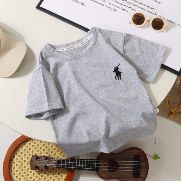 Kids Embroidered Pony Short-Sleeve Cotton T-Shirt