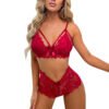 Cross-border foreign trade European and American new sexy lingerie sexy women's lace bow split lingerie sexy suit wholesale