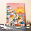 Nordic Architecture Digital Oil Painting DIY Kit, Large Size Landscape Acrylic Art