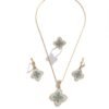 Female Internet Celebrity Full Diamond Four-Leaf Clover Mother-of-Pearl Clavicle Necklace Set