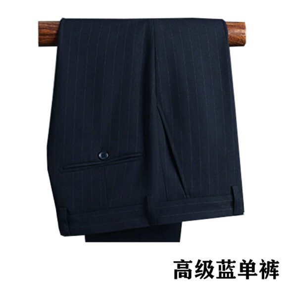 Advanced blue (single pants) Blue Double-Breasted Suit Men's Formal British Fashion Wedding Groomsman Suit Business Casual Suit Men's Clothing
