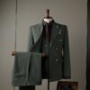 Double Row Brown Suit Men's Business Groom Wedding Dress Groomsmen Slim Suit