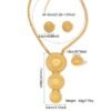 Cross-Border Xinjiang Jewelry Set, Light Luxury Retro Gold Round Metal Pendant Necklace