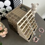 7-Layer Acrylic Jewellery Organiser - Velvet Lined Drawer Box