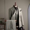 Double Row Plaid Suit Men's Business Formal Groomsman Wedding Groom Suit Jacket