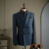 Striped Suit Set for Men, Business Formal Wear, Groomsman Attire, Wedding Groom Suit Jacket, Short Suit