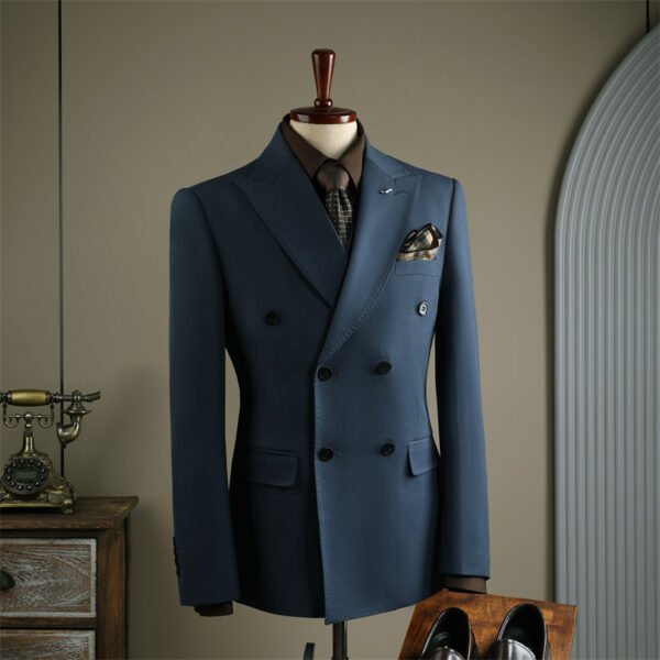 Striped Suit Set for Men, Business Formal Wear, Groomsman Attire, Wedding Groom Suit Jacket, Short Suit
