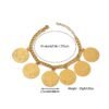 Copper Alloy Electroplated Badge Bracelet, Coin Style Ethnic Jewelry, Retro Gold Geometric Shape 4 Copper Alloy Electroplated Badge Bracelet, Coin Style Ethnic Jewelry, Retro Gold Geometric Shape