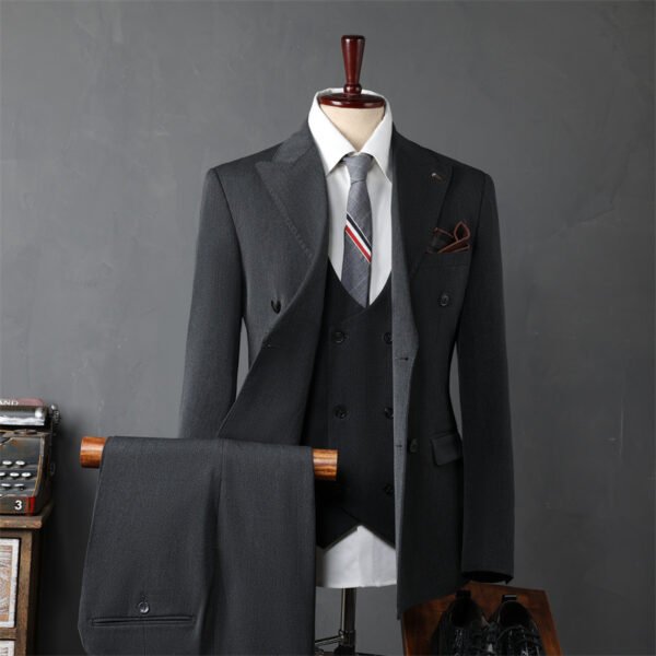 Men's Double-Breasted Suit Business Formal Wear Korean Groomsmen Wedding Groom Jacket