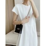 Cross-Border Straight-Leg White Bottoming T-Shirt Dress - Mid-Length Vest Skirt