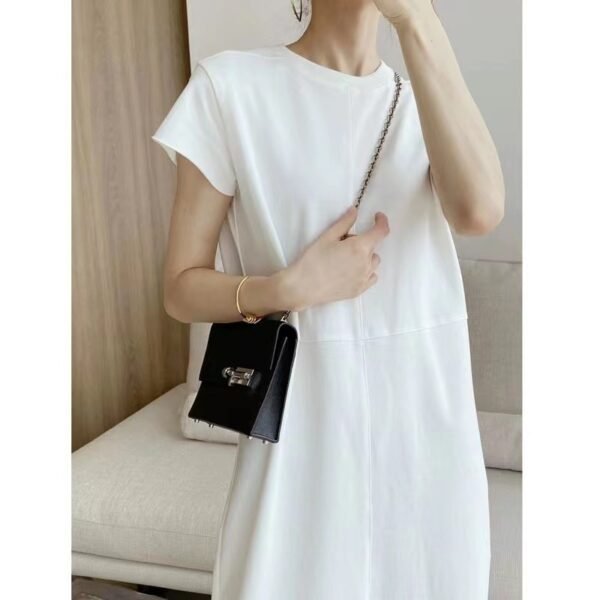 Cross-Border Straight-Leg White Bottoming T-Shirt Dress - Mid-Length Vest Skirt