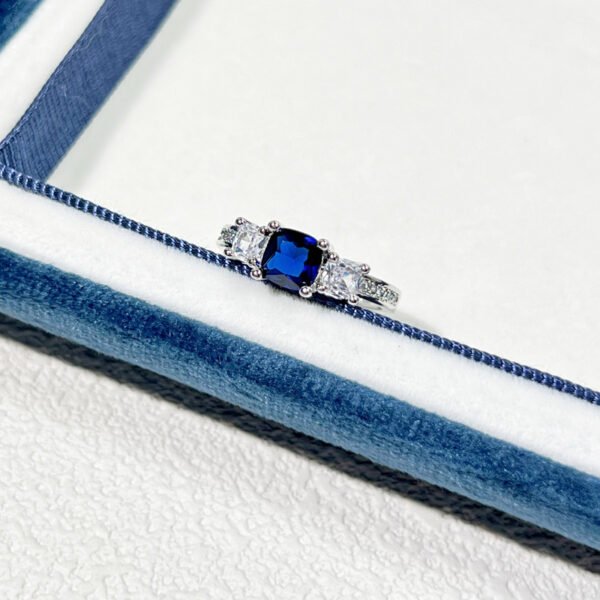 Blue Zircon Open Rings - Minimalist Adjustable Statement Ring Collection