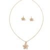 Copper Zircon Flower Necklace Niche Light Luxury Windmill Design Set