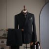 Striped Suit Set for Men, Business Formal Wear, Groomsman Attire, Wedding Groom Suit Jacket, Short Suit