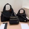 Woven-Look Basket Hobo Tote Bag