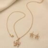 Copper Zircon Flower Necklace Niche Light Luxury Windmill Design Set