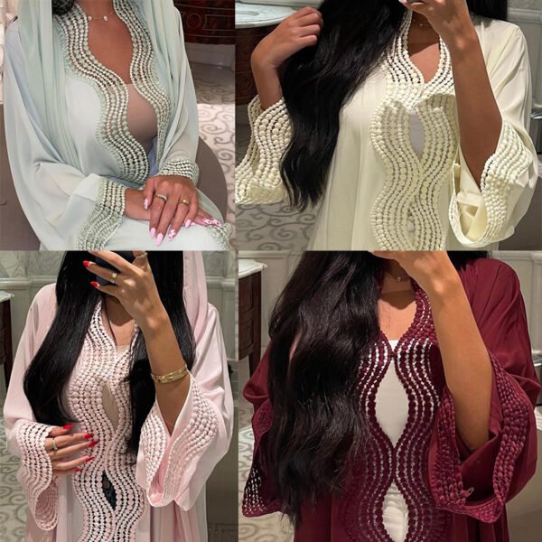 LN255 New Wave Lace Robe Elegant Casual Long Dress Cardigan