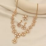 Xinjiang High-End Pearl Necklace Set with Earrings and Open Ring, Diamond-Encrusted Three-Piece Set