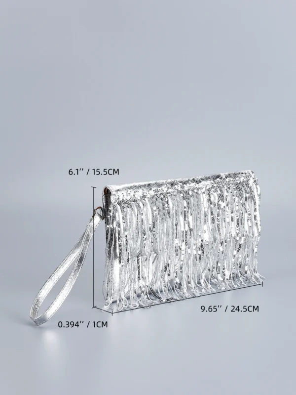 Sequin Tassel Evening Clutch Bag - High-End Straw Woven Bag