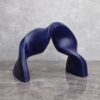 Metal & Marble Ribbon Sculpture - Modern Chinese Style Desk Ornament