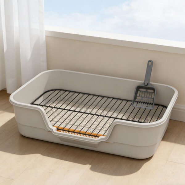 Extra-Large Dog Toilet with Anti-Urine Splash Feature, Detachable Iron Mesh, High Fence